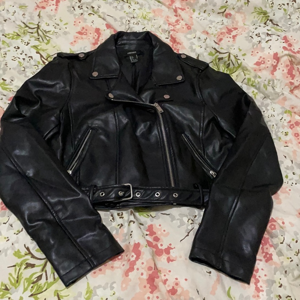 Black leather jacket